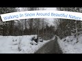 Walking in Snow Around Beautiful Nature in Gothenburg Sweden - 4K, Ambient Calm/Relaxing Music