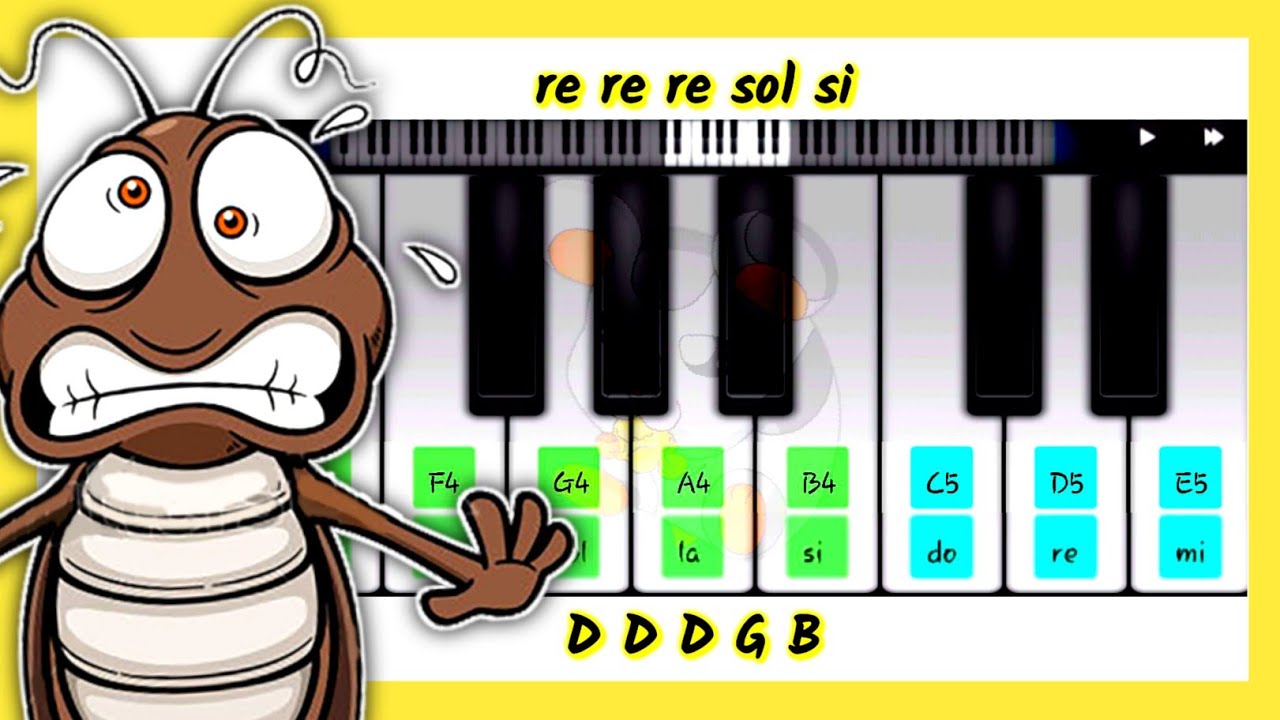 NOTAS de LA CUCARACHA en PIANO o MELÓDICA TUTORIAL FÁCIL de PIANO
