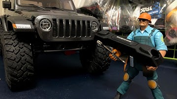 1/10 Scale SCX10-III Jeep Rubicon JL #11 | Test run after bumper replacement and shocks setting