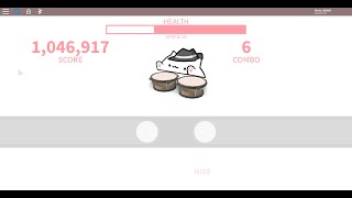 ROBLOX bongo cat!mania | Normal: 1.25M points, 400+ max combo, 53min play time.