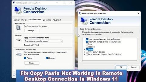 Fix Copy Paste Not Working in Remote Desktop Connection In Windows 11