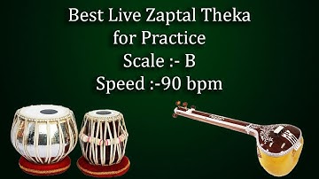 Best Live Jhaptal Theka for Practice | B Scale | 90 bpm | Safed 7 | सफेद ७ | झपताल