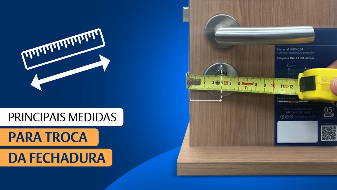 Fechadura Banheiro Papaiz 5400 R66 MZ271 40mm Cromo Acetinado com