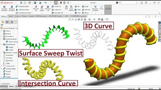 Solidworks  3d Curve helix sweep : Composite curve & Intersection curve