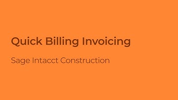 How to Create a Quick Bill Invoice in Sage Intacct Construction