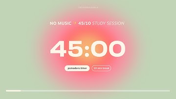 5-hour Pomodoro Timer for Studying 💛 45 min Study Session, 10 min breaks | Aesthetic Back to School