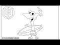 sufer phineas Flynn  colouring page