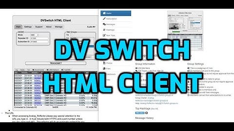 DV Switch HTML Client- Links and info