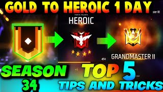 Solo Rank Push Tips And Tricks | Win Every Ranked Match | How To Push Rank In Free Fire |  Season 34