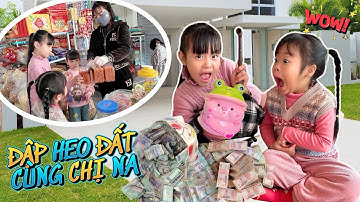 Chị Na Đập Heo Đất Đón Tết Khao Cả Mẹ Hà Hà Hí, Thím Huế Cùng Em Mint Vy Và MiMi Đi Ăn Quà Vặt