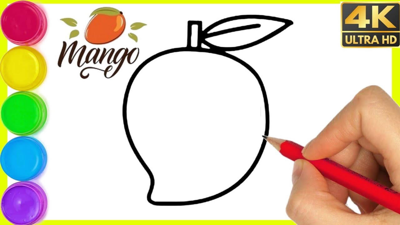 Coloring page with Mango for kids 9366216 Vector Art at Vecteezy
