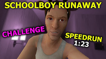 SchoolBoy Runaway SPEEDRUN CHALLENGE! - (1:23) - Glitchless - Ending 3/8 - WR