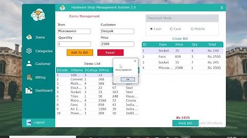 Hardware Shop Management System Using C#.Net and SQL Server Part 2
