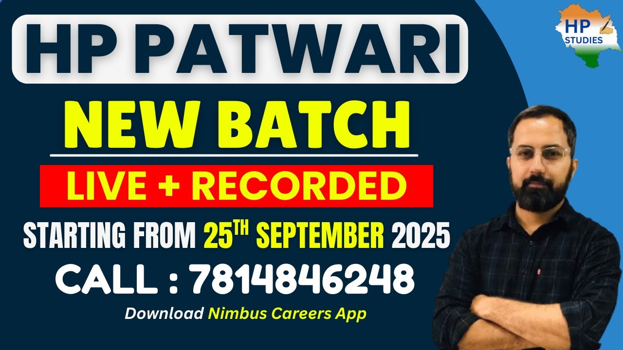 HP Patwari 2025 | Live + Recorded Batch | Starting on 25th Sept. 2025 