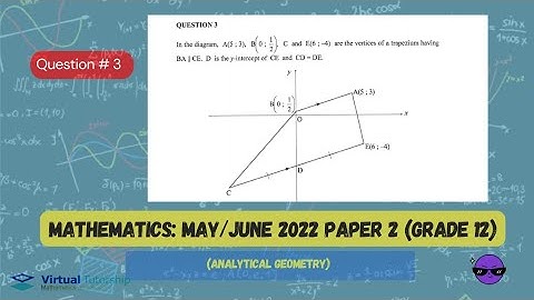 ANALYTICAL GEOMETRY | MAY/JUNE 2022: MATHEMATICS Paper 2 Question 3 (Grade 12)