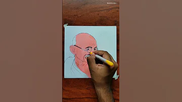 Mahatma Gandhi Easy Cartoon Drawing With Doms Colour Gandhijayanti Gndhijidrawing 2ndoctober Art 