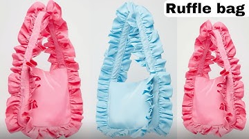 HOW TO MAKE A RUFFLE BAG I DIY BAG MAKING TUTORIAL