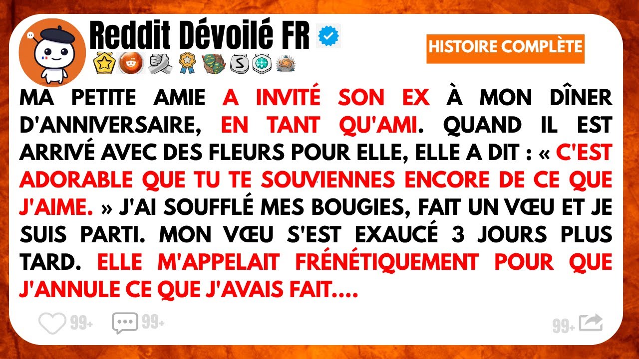 Ma copine a invité son ex à mon dîner d’anniversaire. Il est venu avec des fleurs… et elle a souri.