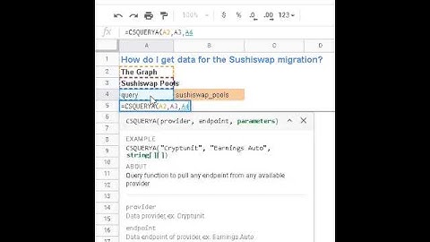 Get The Graph data in Excel and Google Sheets - Sushiswap Pools