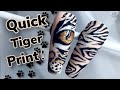 QUICK TIGER PRINT NAILS!!   || KMF Nails Design