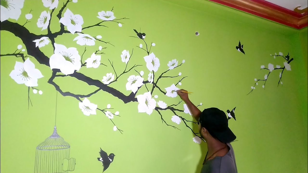 2023 Best Wall Designe ।। Beautiful Wall Painting YouTube
