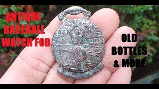 Bottle Digging - Antique Baseball Watch Fob - Bellaire Ohio Soda Bottles - History Channel