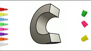 How to draw a Letter C easy step by step