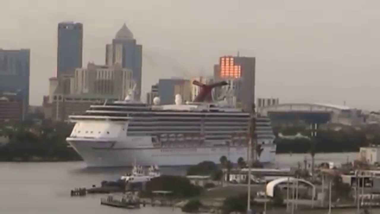 A cruise ship leaving Tampa florida YouTube