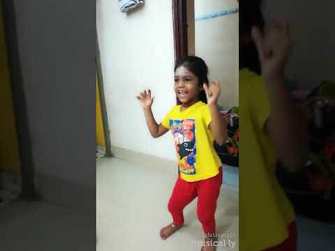 Young cute girl dancing
