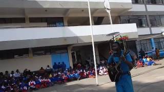 entertaining pupils at makini school - closing day
