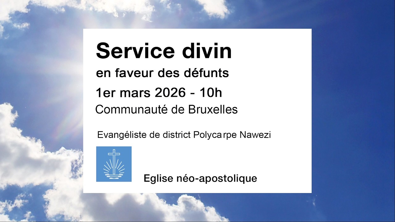 Service divin en faveur des défunts du 1er mars 2026 - Communauté de Bruxelles - Departed DS