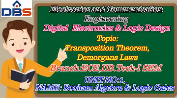 DBS -TRANSPOSITION THEOREM,DEMORGANS LAWS,SOP,POS,PROBLEMS ON SOP,POS,IIB.TECH-I SEM,UNIT-I,DE&LD.