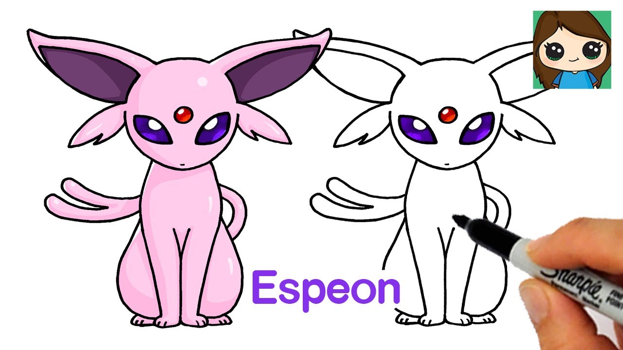 How to Draw Espeon Easy | Pokemon - YouTube