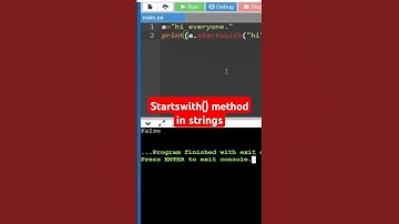 startswith method in python #startswith #coding #python #strings #interview #shorts