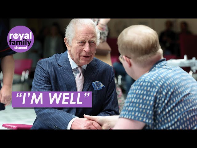 Cheerful King Reassures Patients About Health During Cancer Centre Visit class=