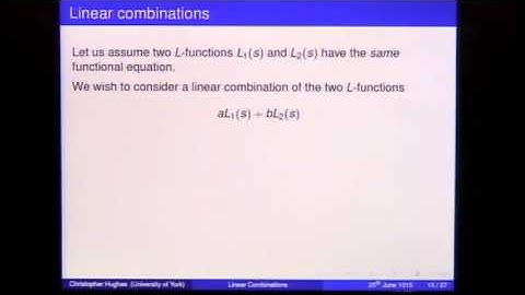 International Conference in Number Theory and Physics - Chris Hughes