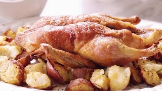 Roasted duck and Potatoes (EASY) | With port wine reduction | Crispy Duck Fat Potatoes Recipe |