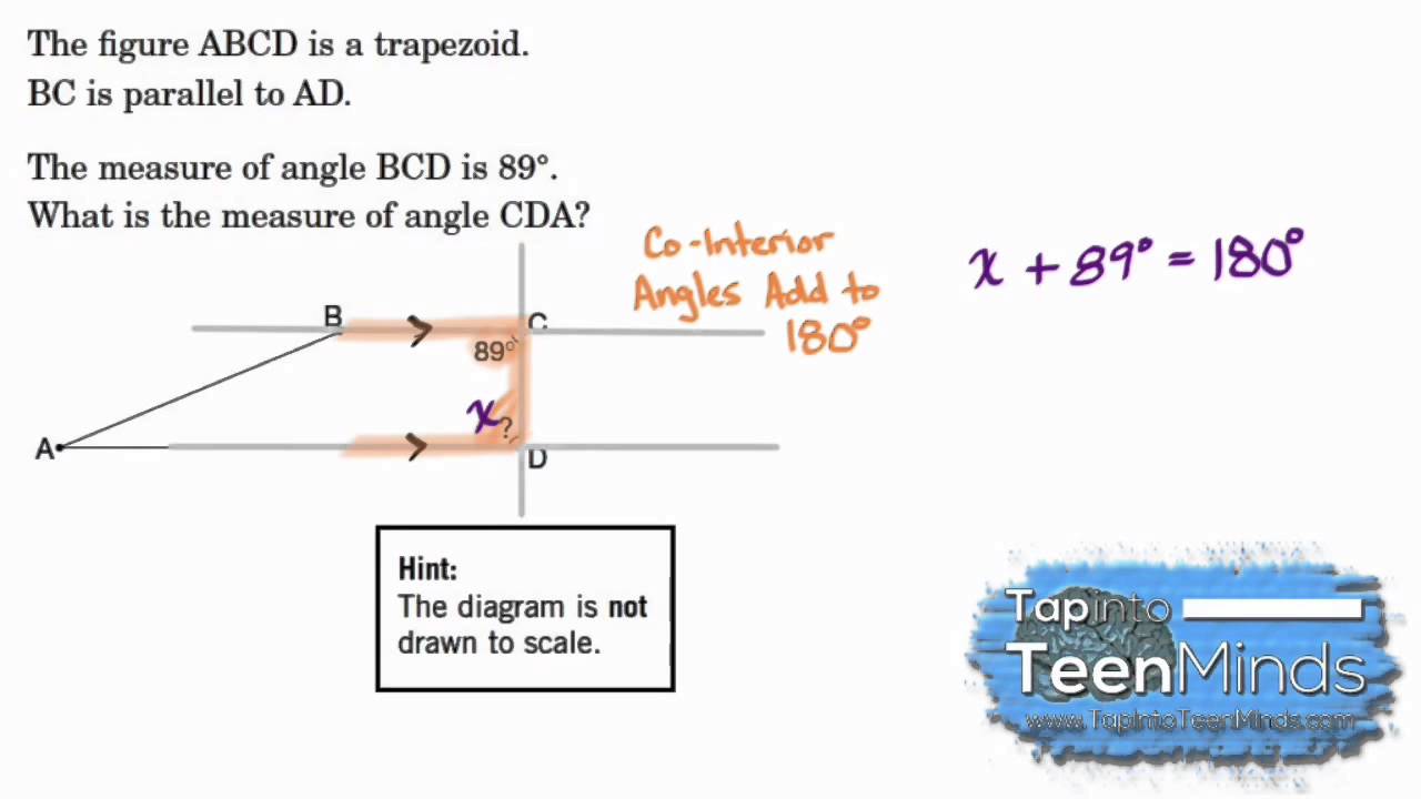 Co Interior Angles Formed By Two Parallel Lines Cut By A Transversal Line