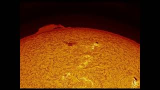 The Sun&#39;s Chromosphere 2-hr time-lapse Nov 11 Flaring of active region 3477 Including inverse filter