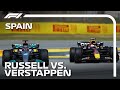 Russell and verstappen duel in barcelona  2022 formula 1 season