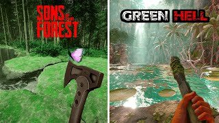 Sons of The Forest vs Green Hell - Attention to details, Physics and Animations comparison