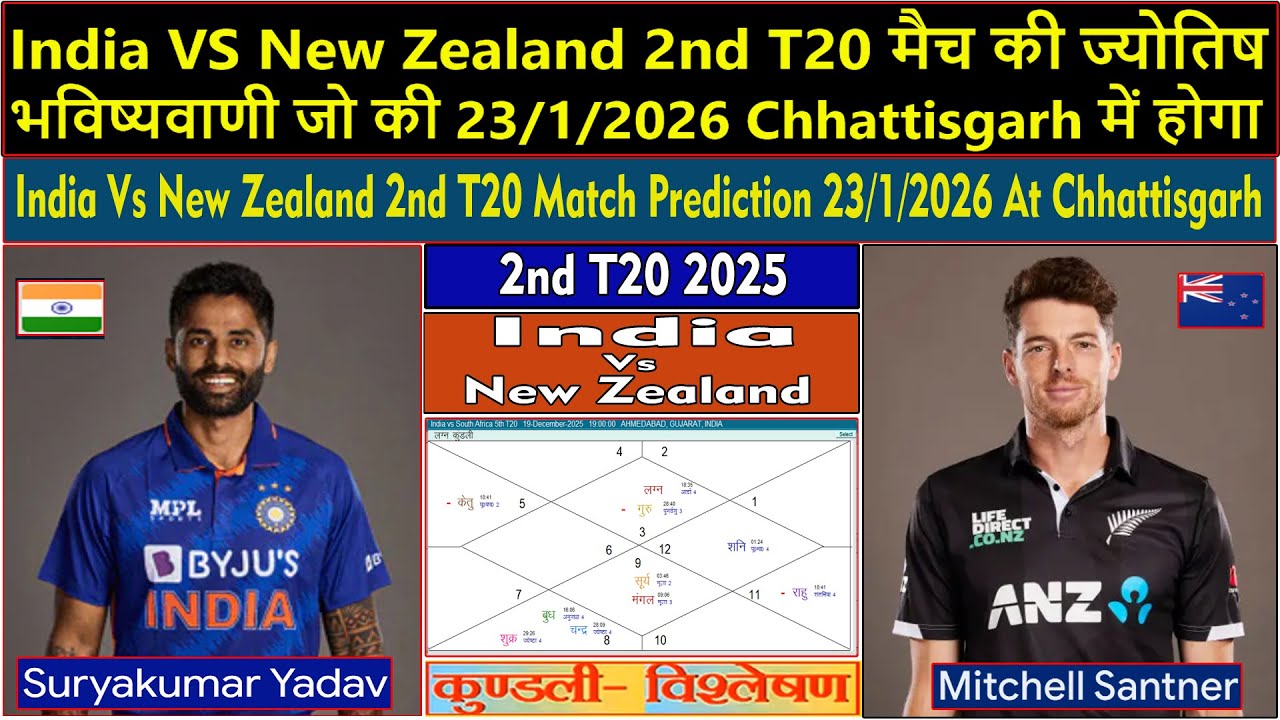 India Vs New Zealand 2nd T20 Match Prediction on 23/1/2026 at ...