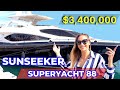 3400000 yacht tour sunseeker superyacht 88 with its own bar  bbq grill