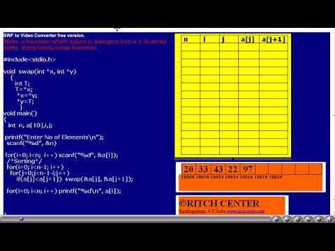 function5: This video explains bubble sorting using swap function
