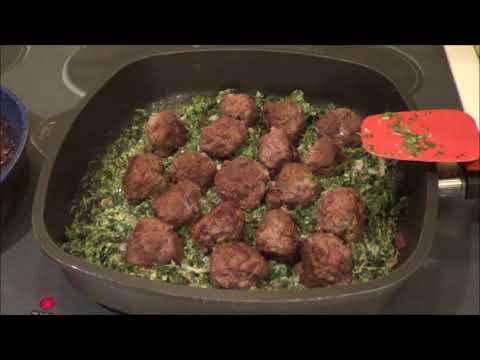 Low Carb Meatballs with Creamed Spinach