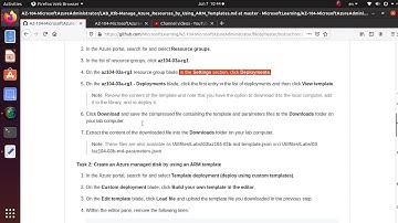 AZ 104 Lab 03b Task 1: Review an ARM template for deployment of an Azure managed disk
