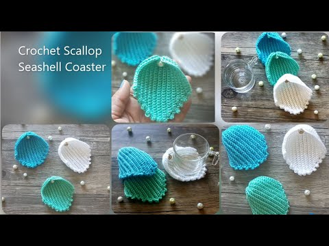 How To Crochet scallop seashell - Seashell Coaster