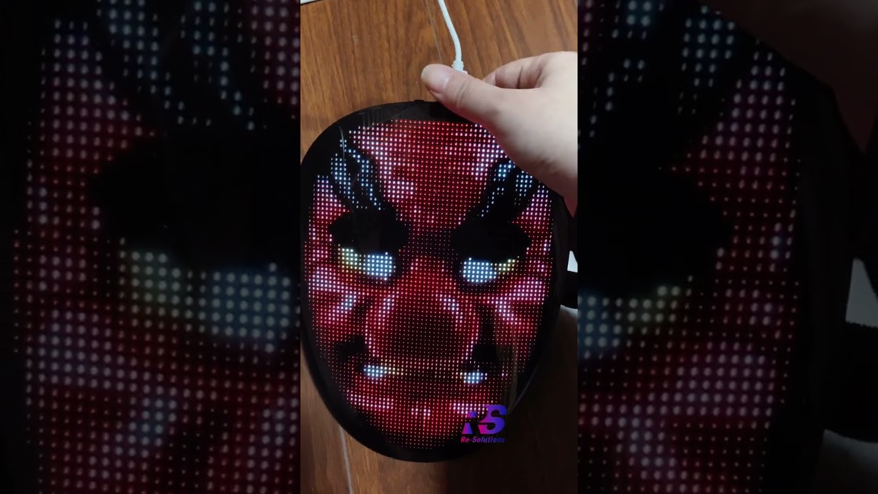 Cool outfit, LED mask.