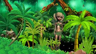 Футаж для видеомонтажа детских фильмов: Фея и потрясающий пейзаж джунглей. Fairy. Jungle. Проект 1.