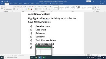Microsoft Excel Conditional formatting part 1 class 4